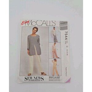 Easy McCalls 7544 Large Tunic Top Pants Pull On 12 14 16 7544 Sewing Patterns 4